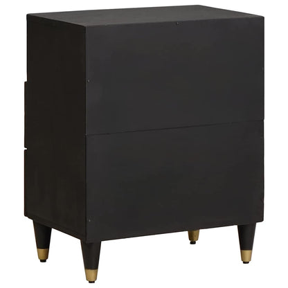 vidaXL Nachttisch Schwarz 50 x 33 x 62 cm Massivholz Mango