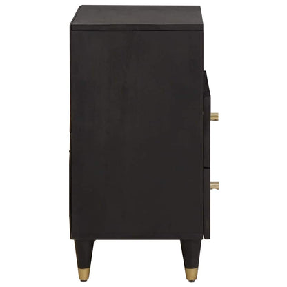 vidaXL Nachttisch Schwarz 50 x 33 x 62 cm Massivholz Mango