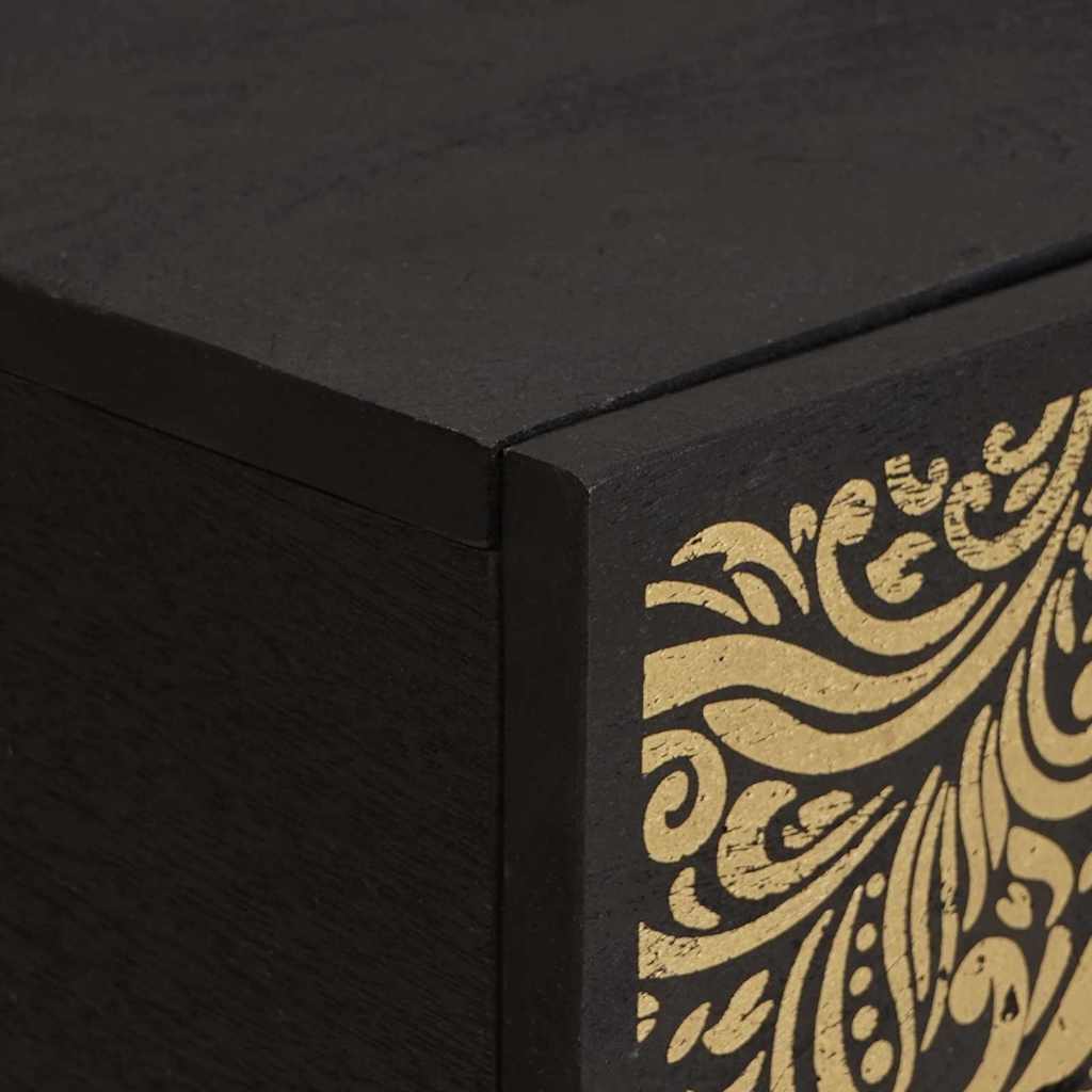 vidaXL Couchtisch Schwarz 100 x 54 x 40 cm Massivholz Mango