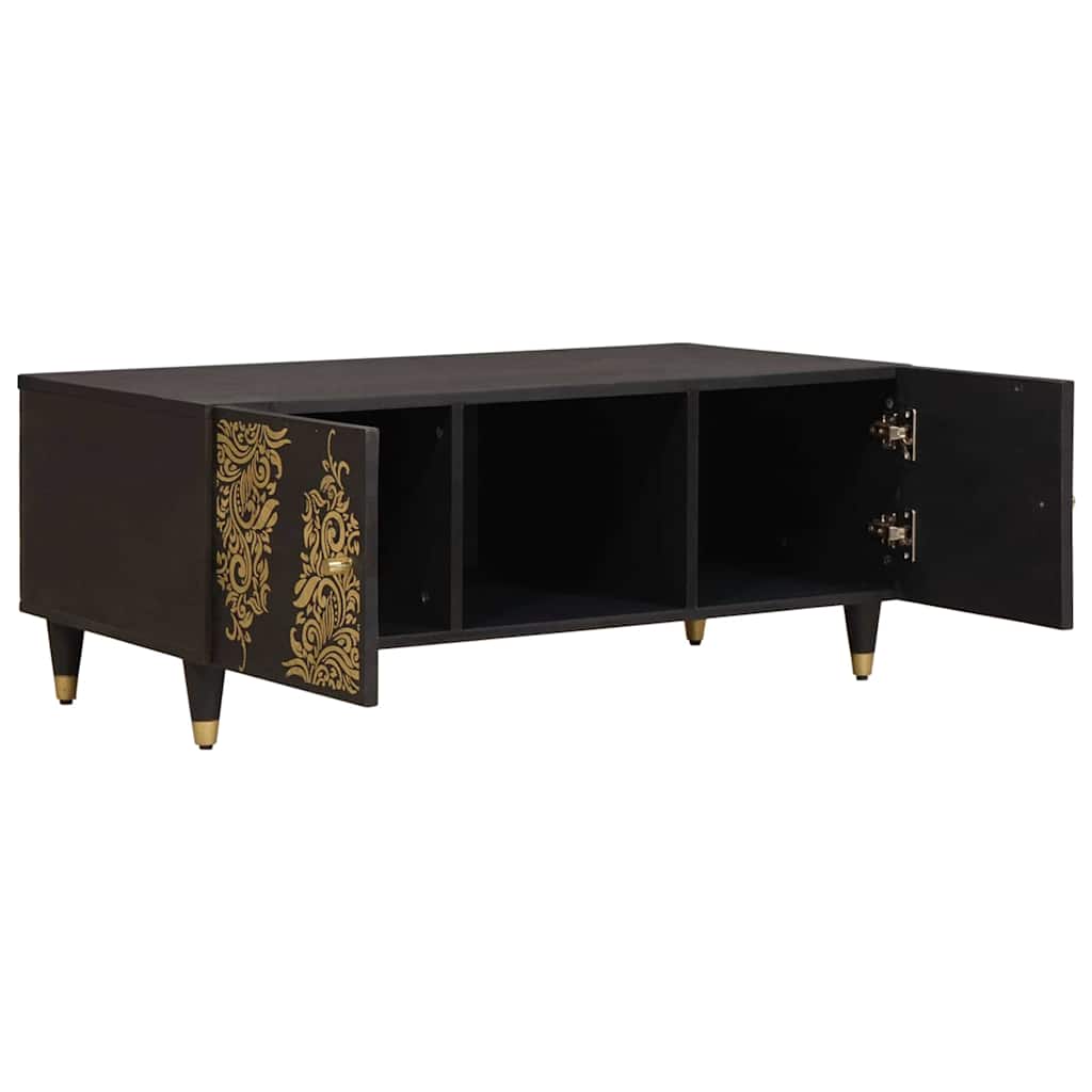 vidaXL Couchtisch Schwarz 100 x 54 x 40 cm Massivholz Mango