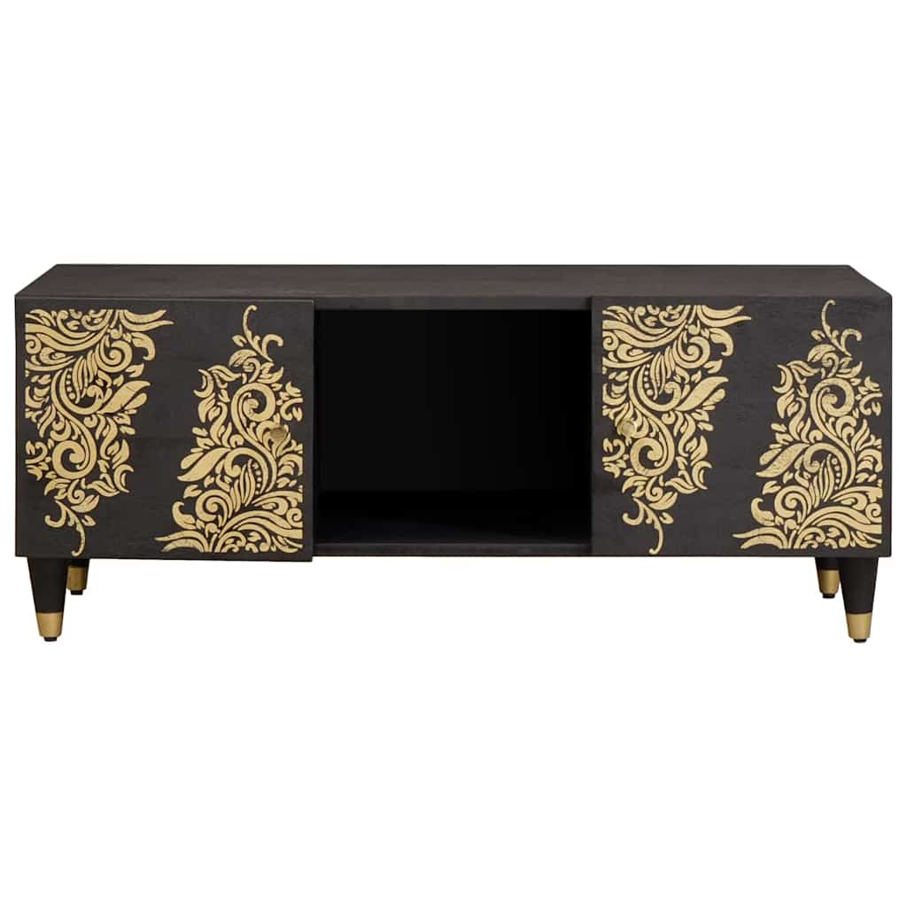 vidaXL Couchtisch Schwarz 100 x 54 x 40 cm Massivholz Mango