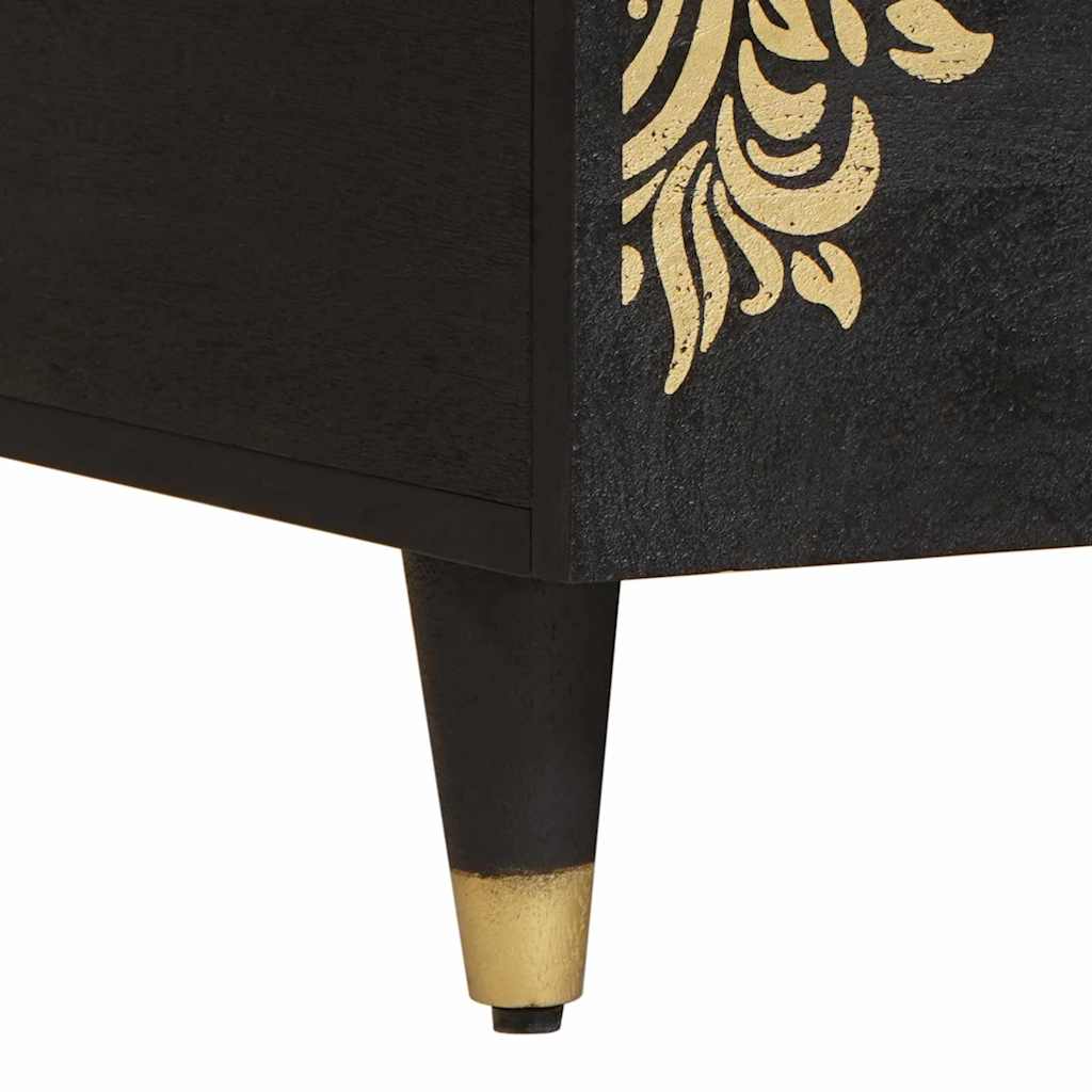 vidaXL Couchtisch Schwarz 80 x 54 x 40 cm Massivholz Mango