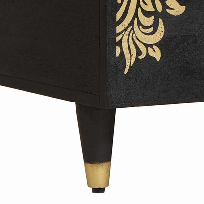 vidaXL Couchtisch Schwarz 80 x 54 x 40 cm Massivholz Mango