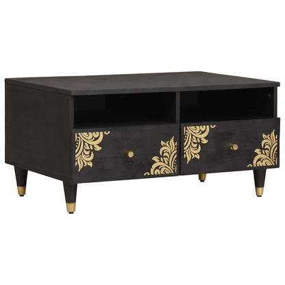 vidaXL Couchtisch Schwarz 80 x 54 x 40 cm Massivholz Mango