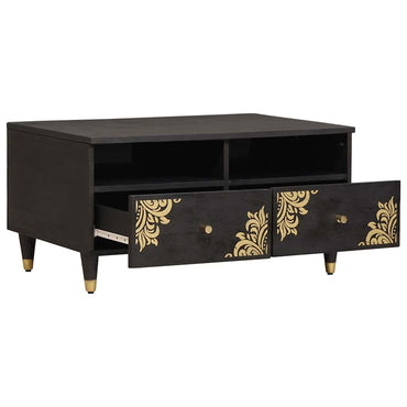 vidaXL Couchtisch Schwarz 80 x 54 x 40 cm Massivholz Mango