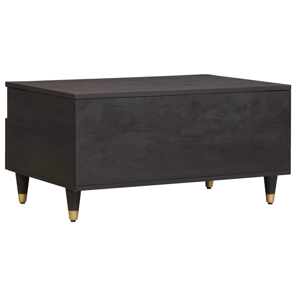 vidaXL Couchtisch Schwarz 80 x 54 x 40 cm Massivholz Mango