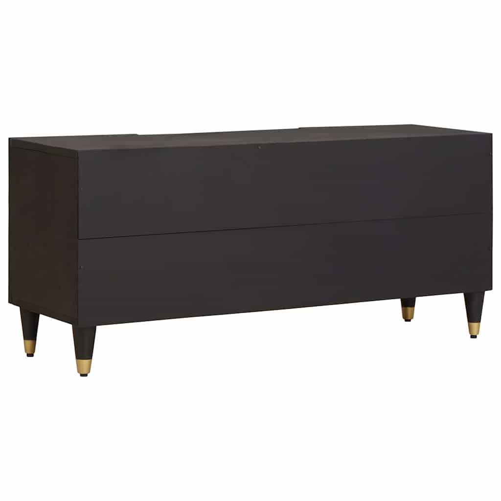 vidaXL TV-Schränk mit Regal Schwarz 105 x 33 x 46 cm Massivholz Mango