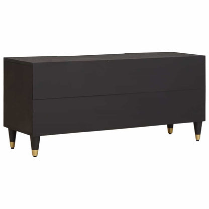 vidaXL TV-Schränk mit Regal Schwarz 105 x 33 x 46 cm Massivholz Mango