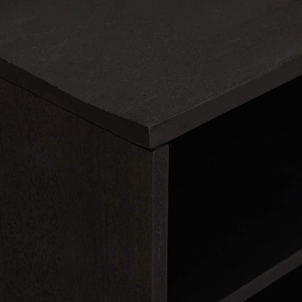 vidaXL TV-Schränk mit Regal Schwarz 80 x 33 x 46 cm Massivholz Mango