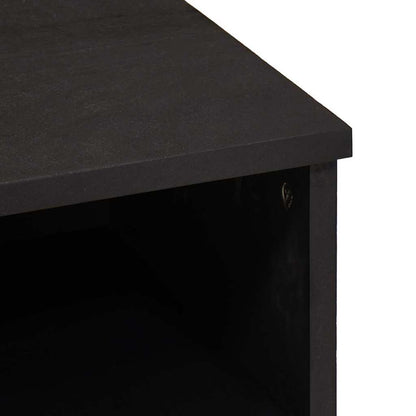 vidaXL TV-Schränk mit Regal Schwarz 100 x 33 x 46 cm Massivholz Mango