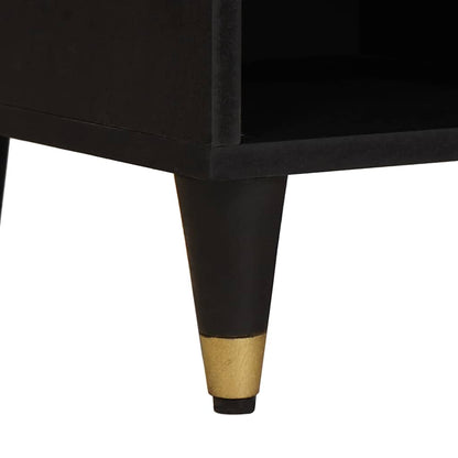 vidaXL TV-Schränk mit Regal Schwarz 100 x 33 x 46 cm Massivholz Mango