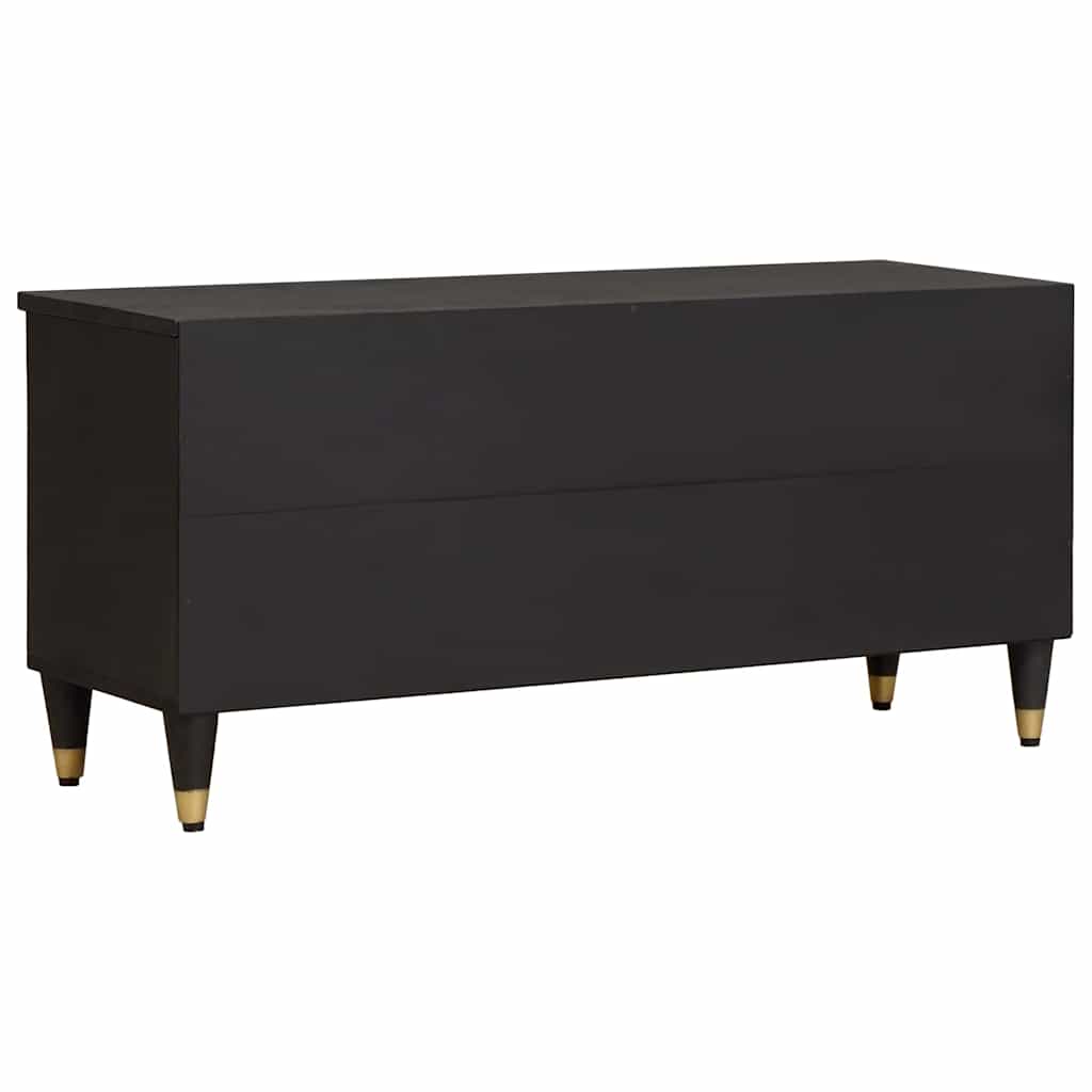 vidaXL TV-Schränk mit Regal Schwarz 100 x 33 x 46 cm Massivholz Mango
