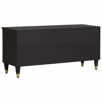 vidaXL TV-Schränk mit Regal Schwarz 100 x 33 x 46 cm Massivholz Mango