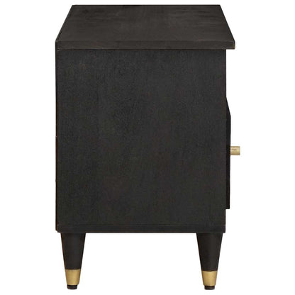 vidaXL TV-Schränk mit Regal Schwarz 100 x 33 x 46 cm Massivholz Mango