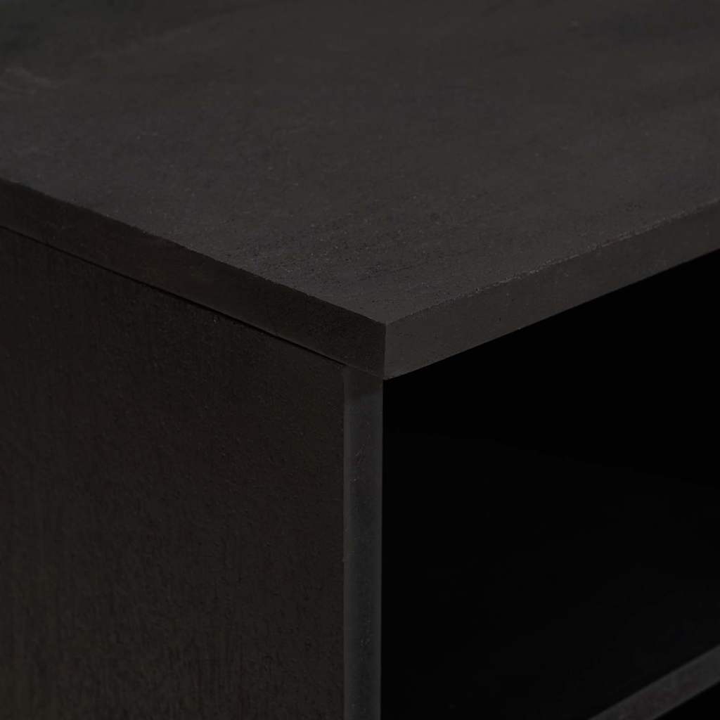 vidaXL TV-Schränk mit Regal Schwarz 80 x 33 x 46 cm Massivholz Mango