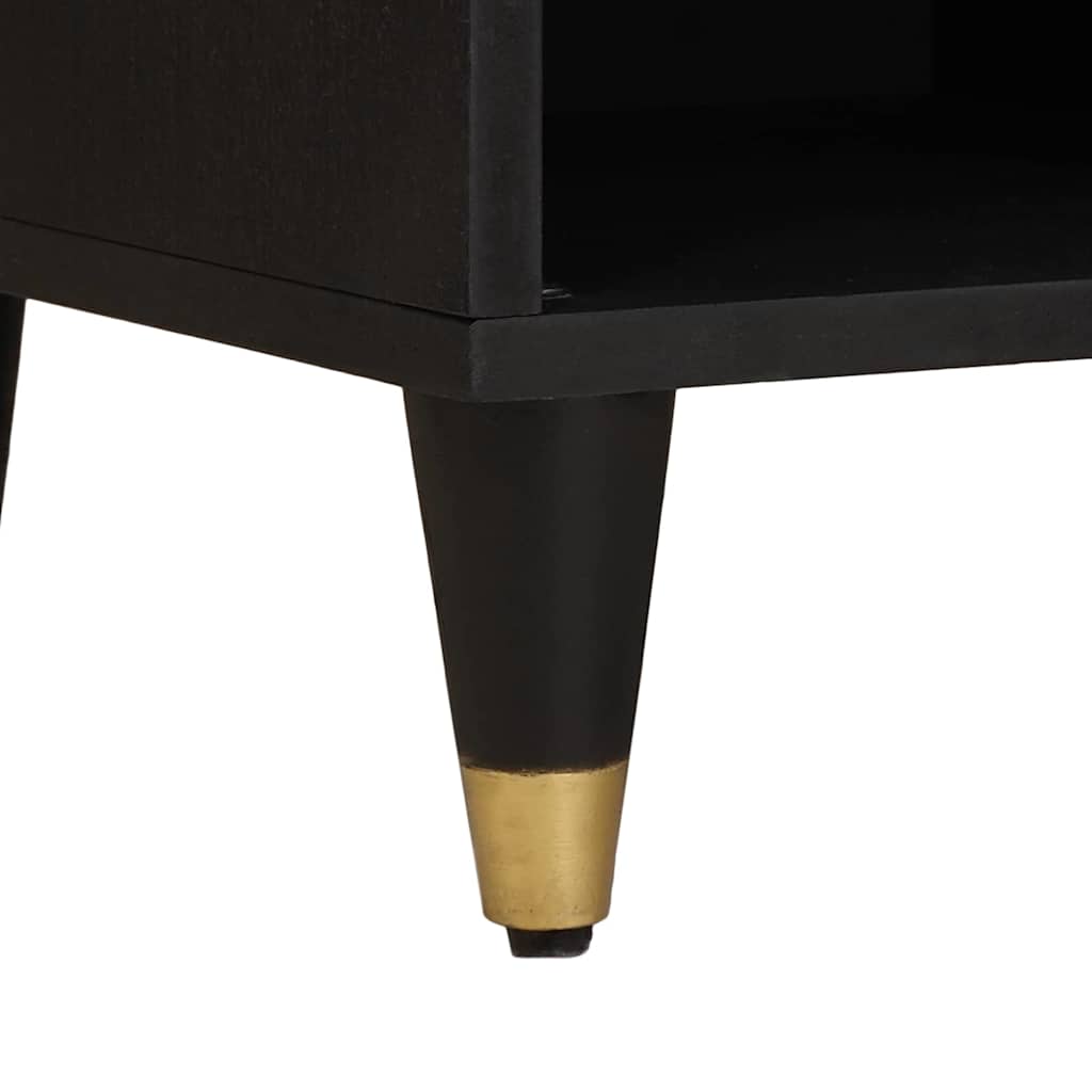 vidaXL TV-Schränk mit Regal Schwarz 80 x 33 x 46 cm Massivholz Mango