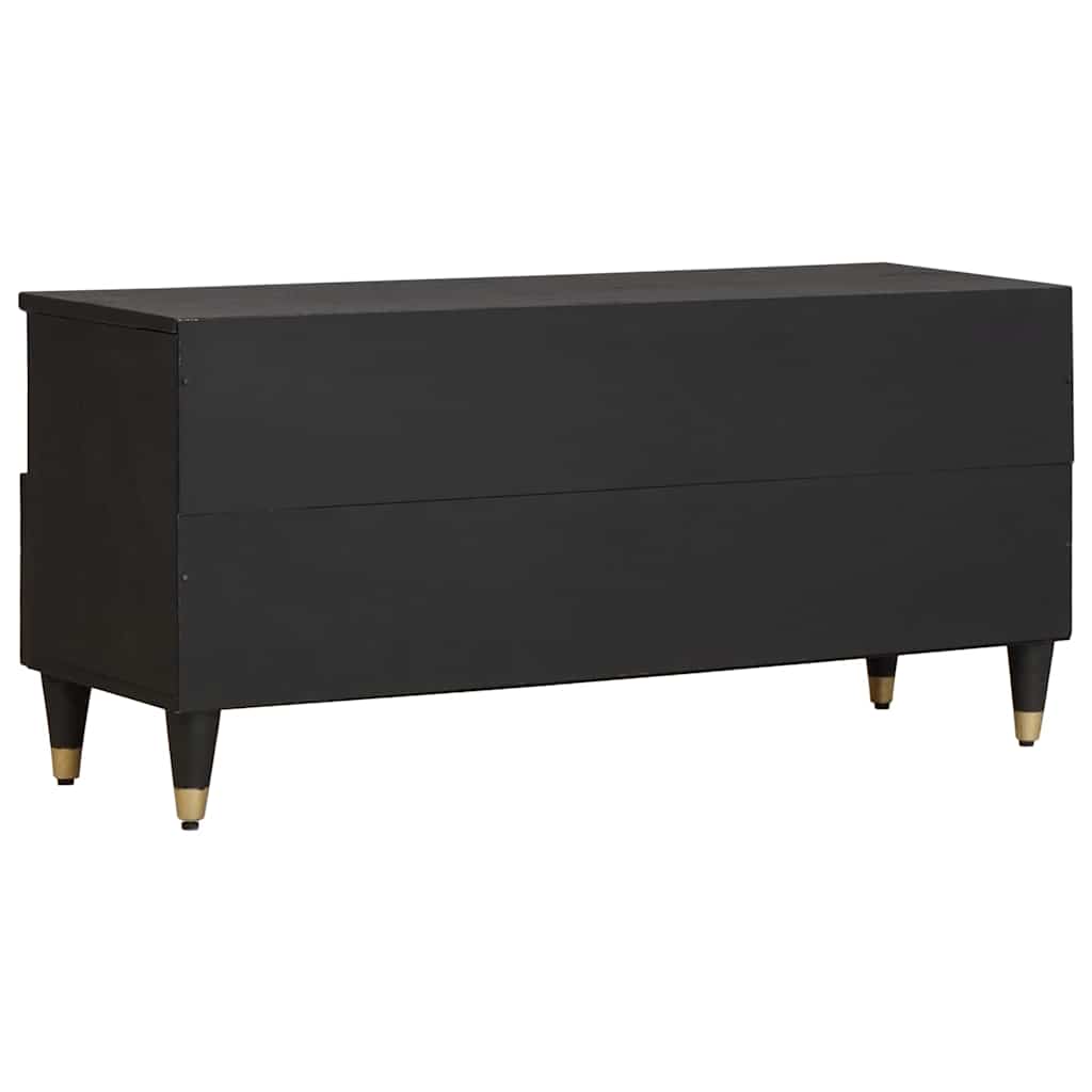 vidaXL TV-Schränk mit Regal Schwarz 100 x 33 x 46 cm Massivholz Mango