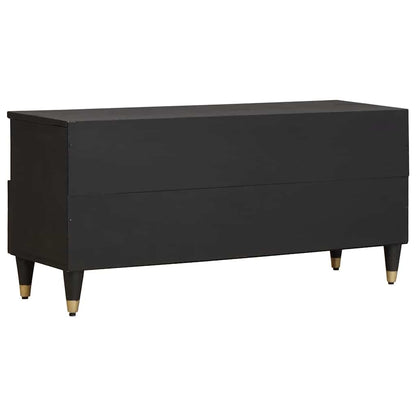 vidaXL TV-Schränk mit Regal Schwarz 100 x 33 x 46 cm Massivholz Mango