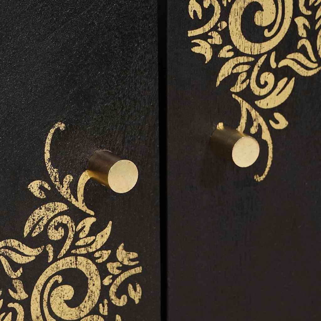 vidaXL Waschbeckenunterschrank mit Speicher Schwarz 62 x 33 x 58 cm