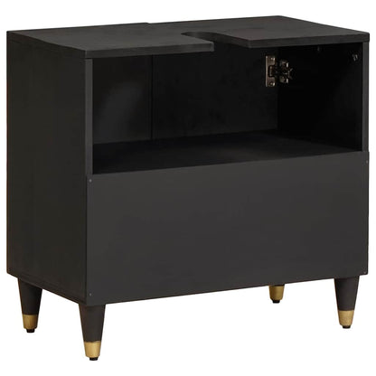 vidaXL Waschbeckenunterschrank mit Speicher Schwarz 62 x 33 x 58 cm