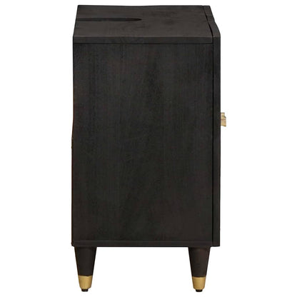 vidaXL Waschbeckenunterschrank mit Speicher Schwarz 62 x 33 x 58 cm