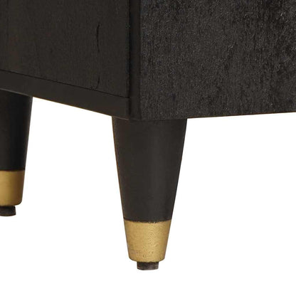 Badezimmerschrank Schwarz 38 x 33 x 58 cm Massivholz Mango