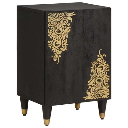 Badezimmerschrank Schwarz 38 x 33 x 58 cm Massivholz Mango