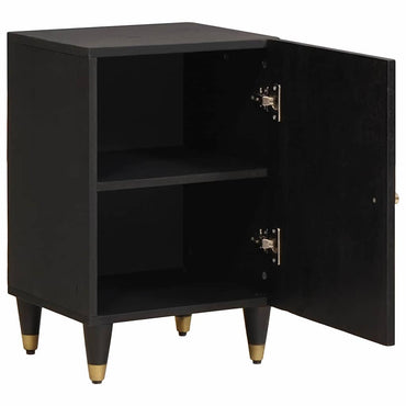 vidaXL Badezimmerschrank Schwarz 38 x 33 x 58 cm Massivholz Mango