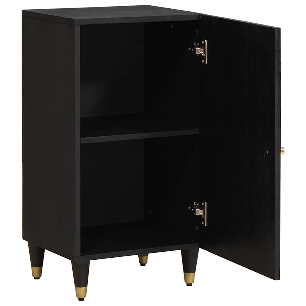 Sideboard mit Regal Schwarz 40 x 33 x 75 cm Massivholz Mango
