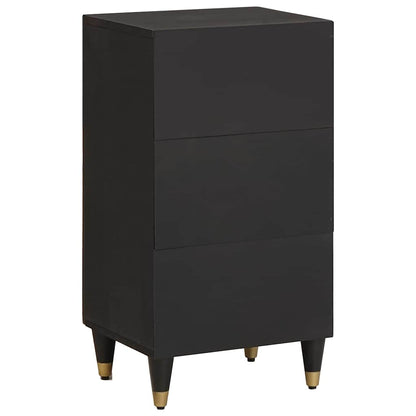Sideboard mit Regal Schwarz 40 x 33 x 75 cm Massivholz Mango