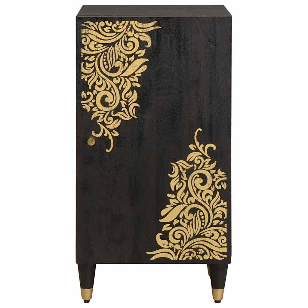 Sideboard mit Regal Schwarz 40 x 33 x 75 cm Massivholz Mango