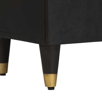 Sideboard mit Regal Schwarz 60 x 33 x 75 cm Massivholz Mango