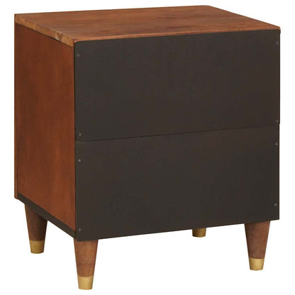 vidaXL Table de chevet 2 pcs Marron 40 x 33,5 x 46 cm Bois de Sesham massif