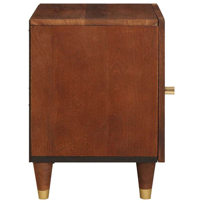 vidaXL Table de chevet 2 pcs Marron 40 x 33,5 x 46 cm Bois de Sesham massif