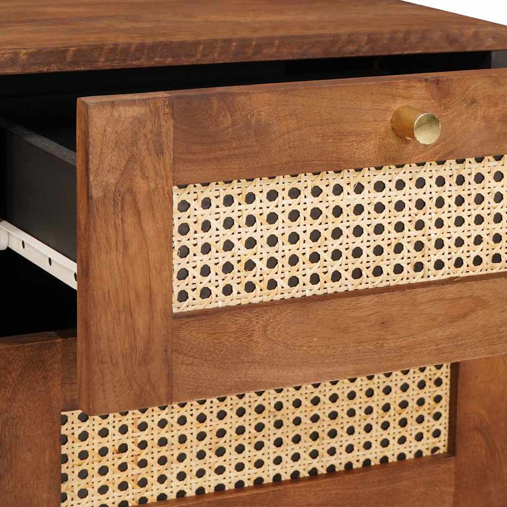 vidaXL Nachttisch 2 pcs Braun 40 x 33,5 x 46 cm Massivholz Akazie