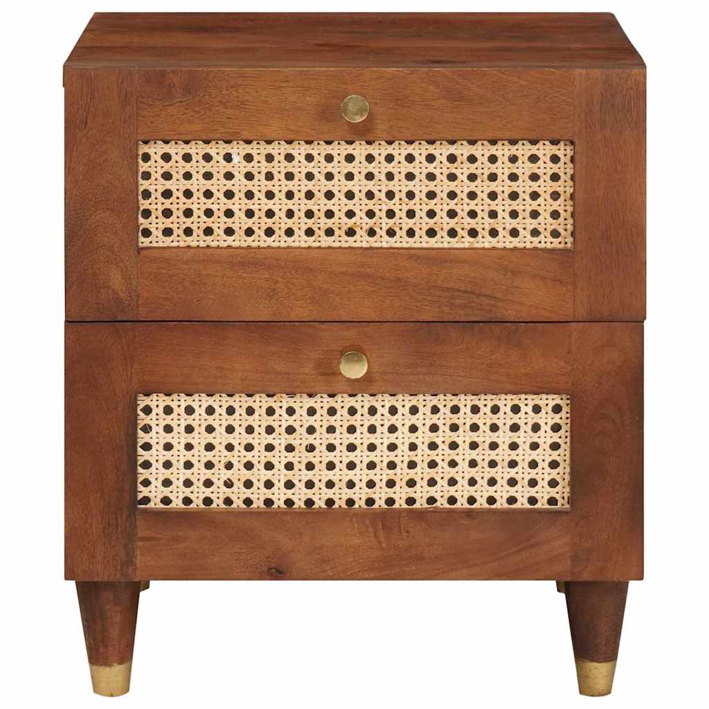 vidaXL Nachttisch 2 pcs Braun 40 x 33,5 x 46 cm Massivholz Akazie