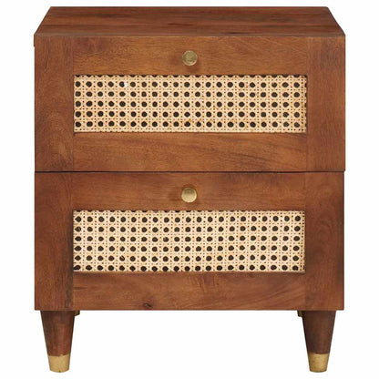 vidaXL Nachttisch 2 pcs Braun 40 x 33,5 x 46 cm Massivholz Akazie
