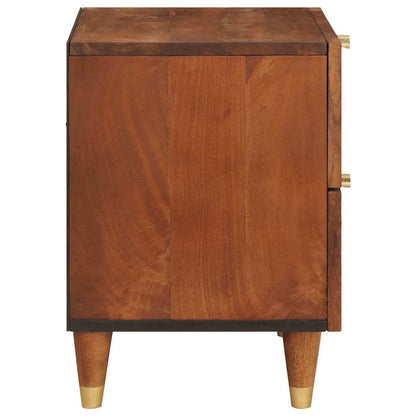 vidaXL Nachttisch 2 pcs Braun 40 x 33,5 x 46 cm Massivholz Akazie
