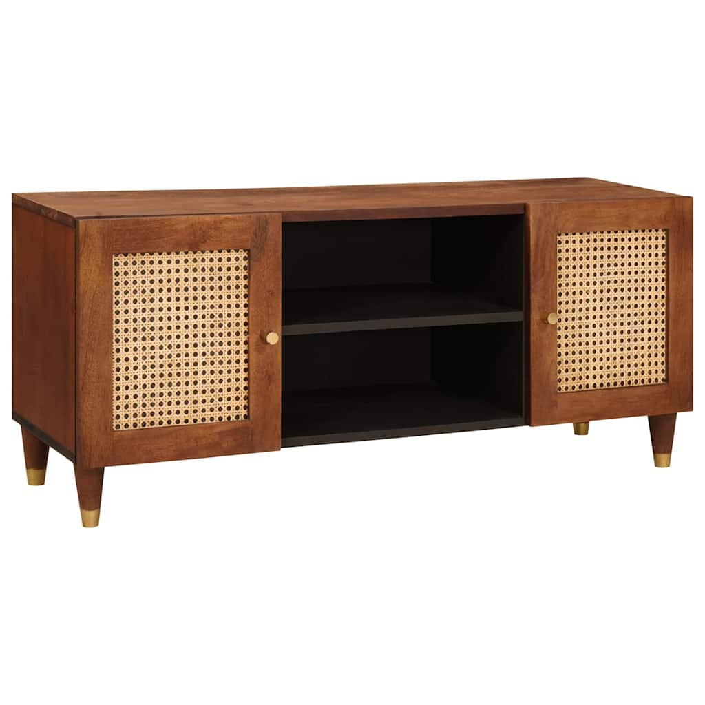 vidaXL Meuble TV avec étagère Marron 105 x 33,5 x 46 cm Bois de manguier massif