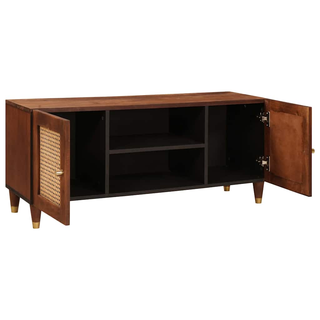 vidaXL Meuble TV avec étagère Marron 105 x 33,5 x 46 cm Bois de manguier massif