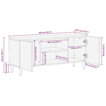 vidaXL Meuble TV avec étagère Marron 105 x 33,5 x 46 cm Bois de manguier massif