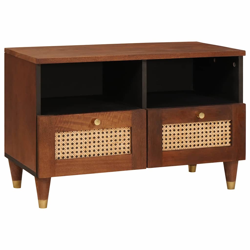 Meuble TV vidaXL avec étagère Marron 70 x 33,5 x 46 cm Bois de manguier massif