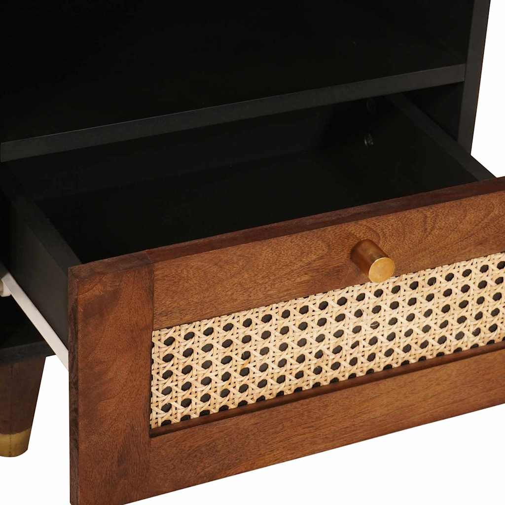 vidaXL Nachttisch 2 pcs Braun 40 x 33 x 46 cm Massivholz Akazie
