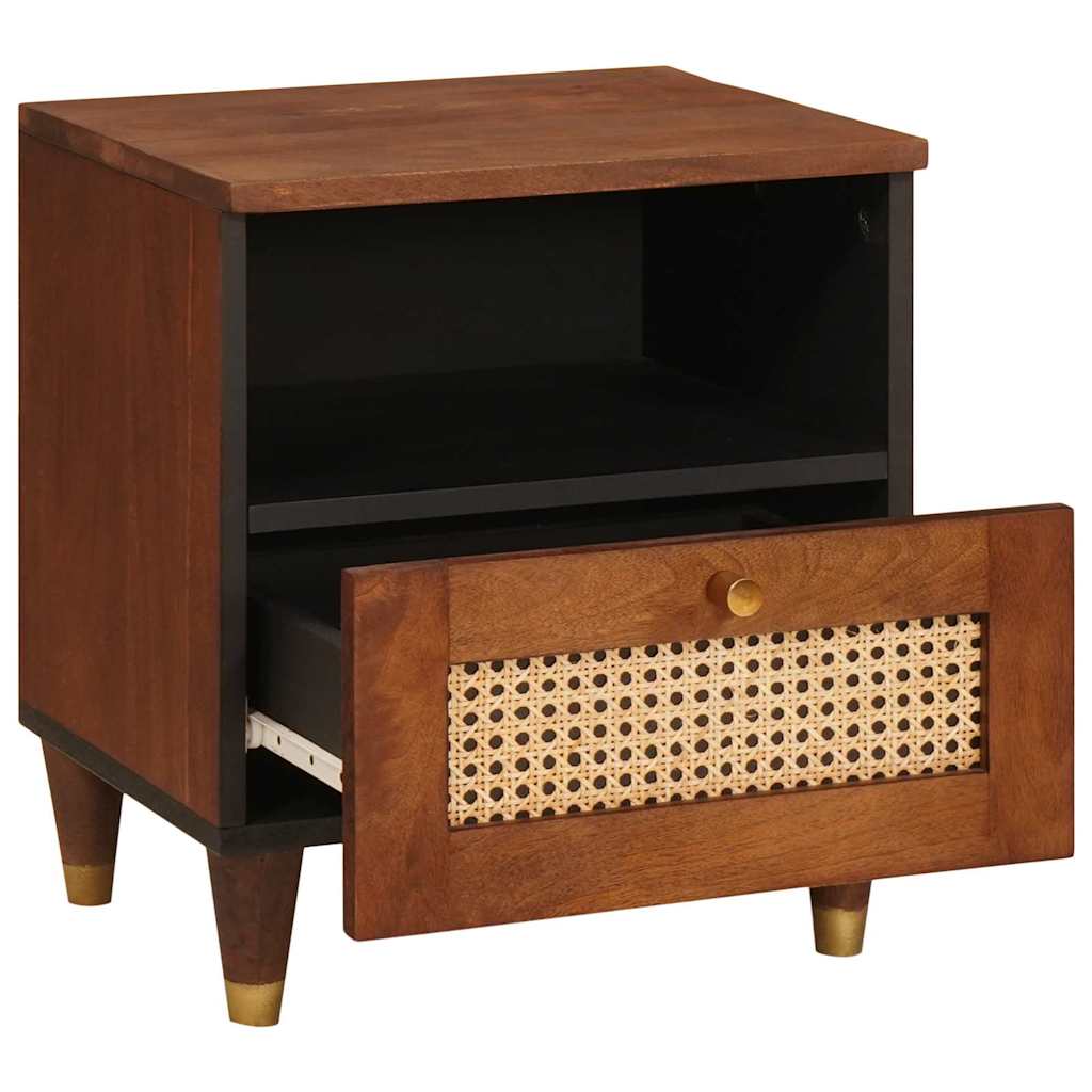 vidaXL Nachttisch 2 pcs Braun 40 x 33 x 46 cm Massivholz Akazie