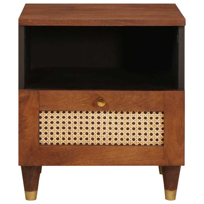 vidaXL Nachttisch 2 pcs Braun 40 x 33 x 46 cm Massivholz Akazie