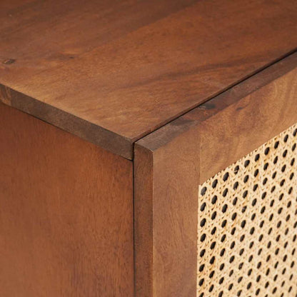 vidaXL TV-Schränk mit Regal Braun 105 x 33,5 x 46 cm Massivholz Mango