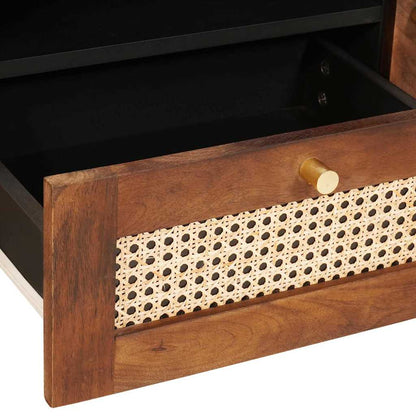 vidaXL TV-Schränk mit Regal Braun 105 x 33,5 x 46 cm Massivholz Mango