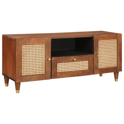 vidaXL TV-Schränk mit Regal Braun 105 x 33,5 x 46 cm Massivholz Mango