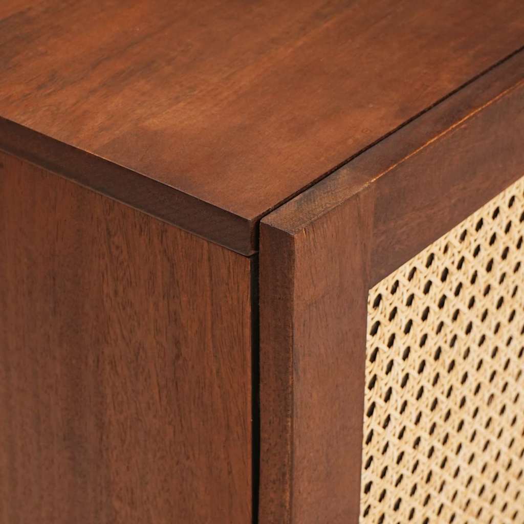 vidaXL TV-Schränk mit Regal Braun 80 x 31,5 x 46 cm Massivholz Mango