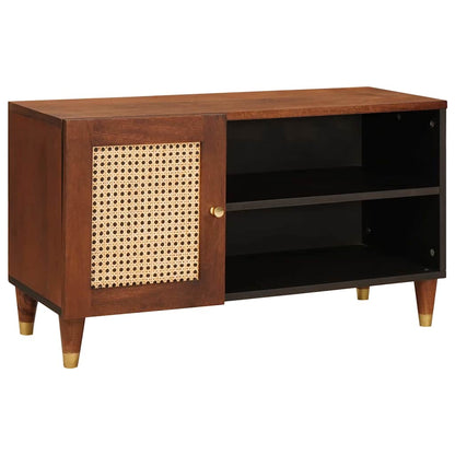 vidaXL TV-Schränk mit Regal Braun 80 x 31,5 x 46 cm Massivholz Mango